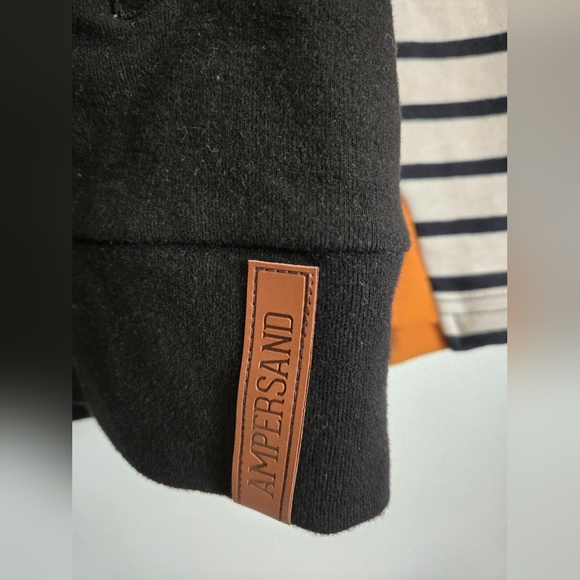 AMPERSAND AVE Black and Orange Striped Hoodie - Picture 5 of 5